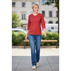 Denim & Co. Essentials Perfect Jersey 3/4 Sleeve Top